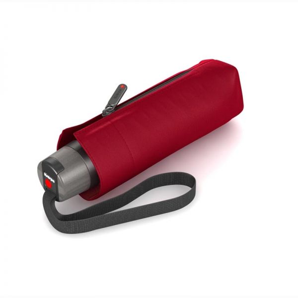 Ομπρέλα mini σπαστή κόκκινη αντηλιακή Knirps T.010 Manual Solids UV Protection Dark Red