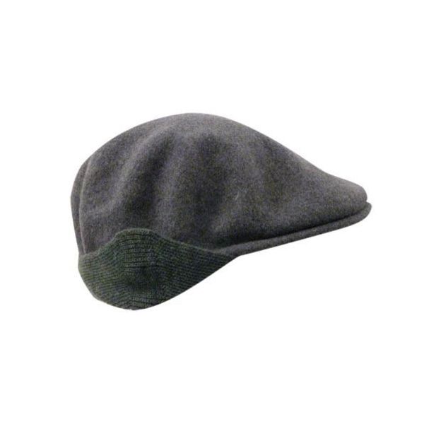 Καπέλο τραγιάσκα χειμερινό γκρι με αυτιά Kangol Wool 504 Earlap, αριστερή όψη