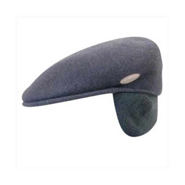 Καπέλο τραγιάσκα χειμερινό γκρι με αυτιά Kangol Wool 504 Earlap