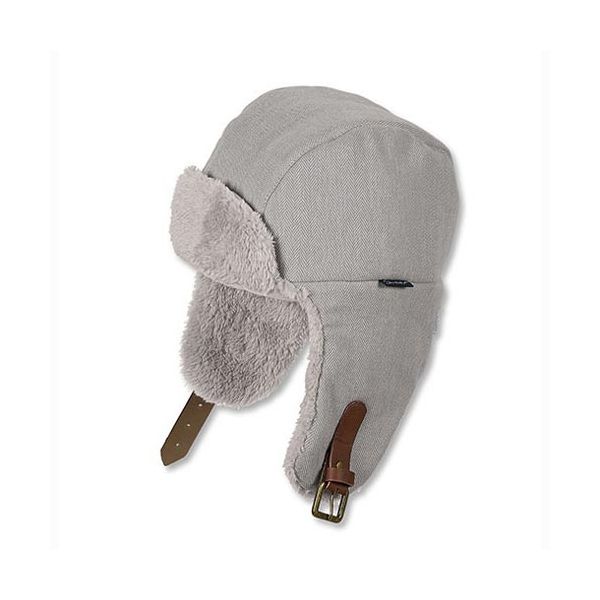 Καπέλο υφασμάτινο με γούνα και αυτιά χειμερινό γκρι καρό Sterntaler  Trapper Hat