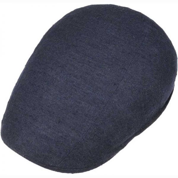 Καπέλο τραγιάσκα καλοκαιρινή μπλε λινό / μετάξι  Stetson Flat Ivy Cap Linen / Silk Navy