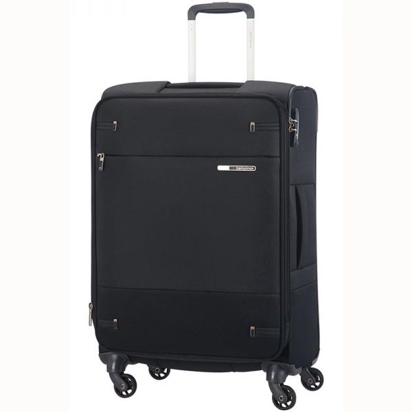 Βαλίτσα μαλακή μαύρη μεσαία με 4 ρόδες Samsonite Base Boost Spinner Expandable 66cm Black