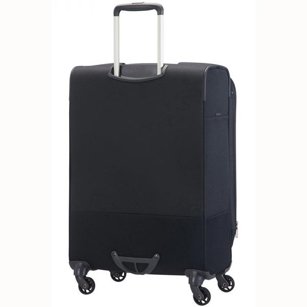 Βαλίτσα μαλακή μαύρη μεσαία με 4 ρόδες Samsonite Base Boost Spinner Expandable 66cm Black, πίσω όψη