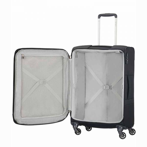 Βαλίτσα υφασμάτινη μεγάλη μαύρη με 4 ρόδες Samsonite Base Boost Spinner Expandable 78cm Black,εσωτερικό