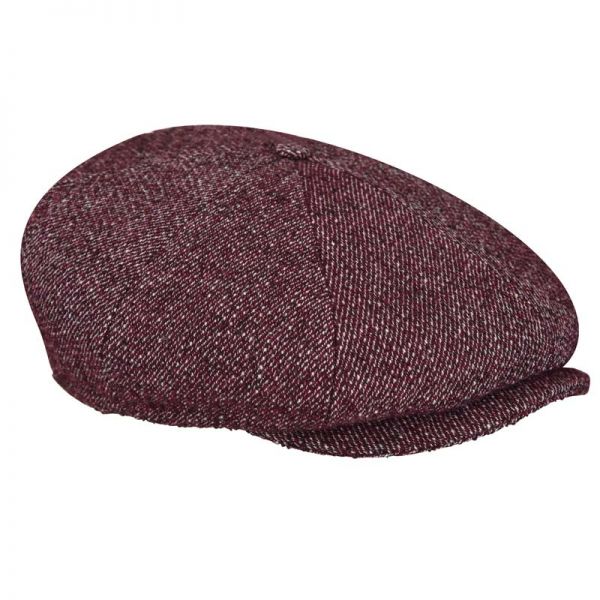 Καπέλο τραγιάσκα χειμερινό μπορντό Kangol Tweed Ripley, αριστερή όψη