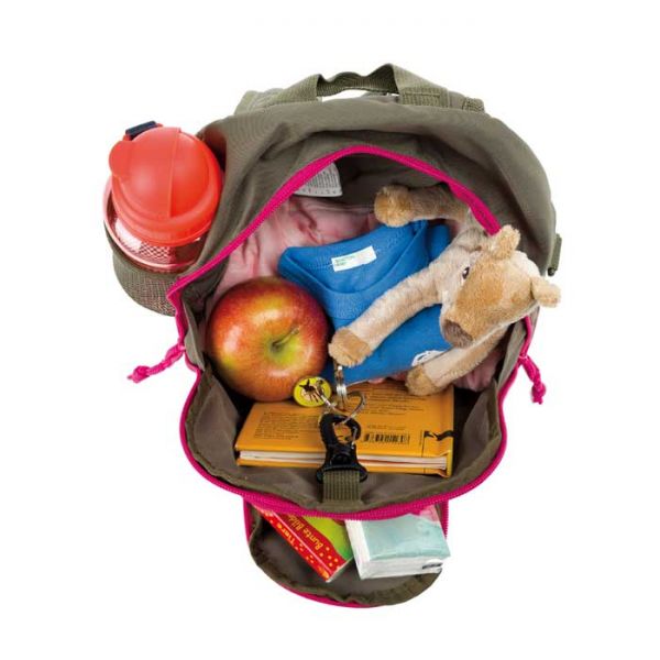 Σακίδιο πλάτης παιδικό μανιτάρι της Lässig Mushroom Magenta Backpack, εσωτερικό με αντικείμανα