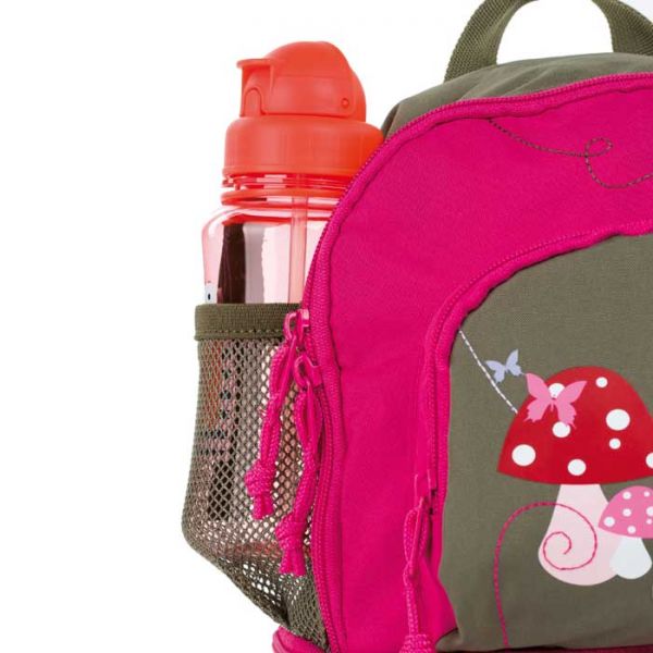 Σακίδιο πλάτης παιδικό μανιτάρι της Lässig Mushroom Magenta Backpack, λεπτομέρεια, εξωτερική τσέπη, αριστερή όψη