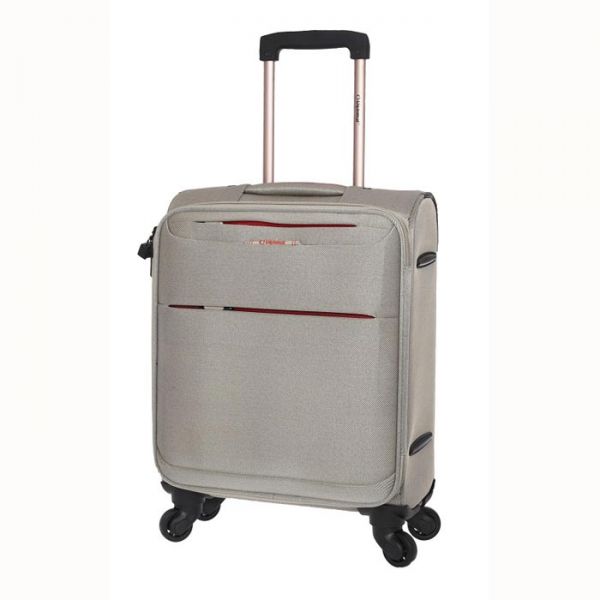 Βαλίτσα υφασμάτινη μικρή μπεζ με 4 ρόδες Diplomat ZC 6040-55