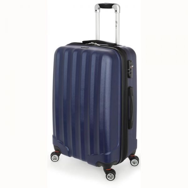 Medium Hard Expandable Luggage 4 Wheels Stelxis 505 Blue