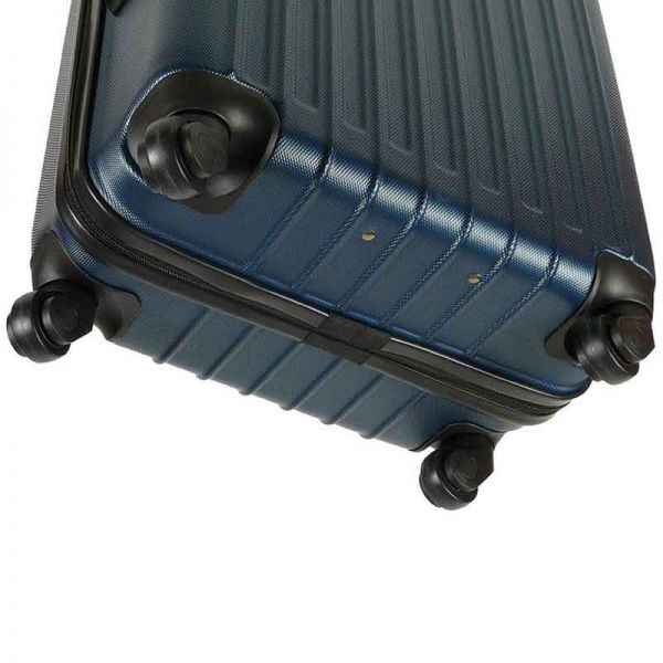 Βαλίτσα σκληρή μικρή μπλε με 4 ρόδες επεκτάσιμη  Dielle 110S, κάτω όψη