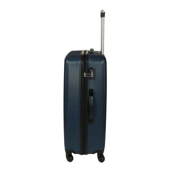 Βαλίτσα σκληρή μεγάλη μπλε με 4 ρόδες Dielle 110, δεξιά όψη