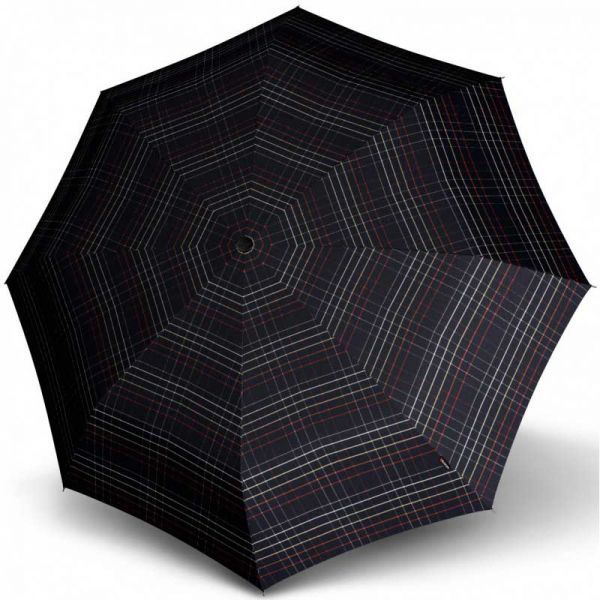 Automatic Open - Close Folding Umbrella Knirps T.200 Duomatic Check Black