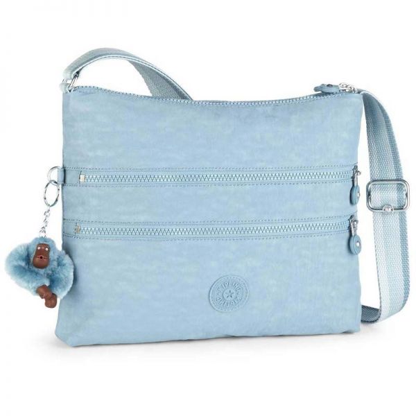 Τσάντα ώμου σιέλ Kipling Alvar Pastel Blue C