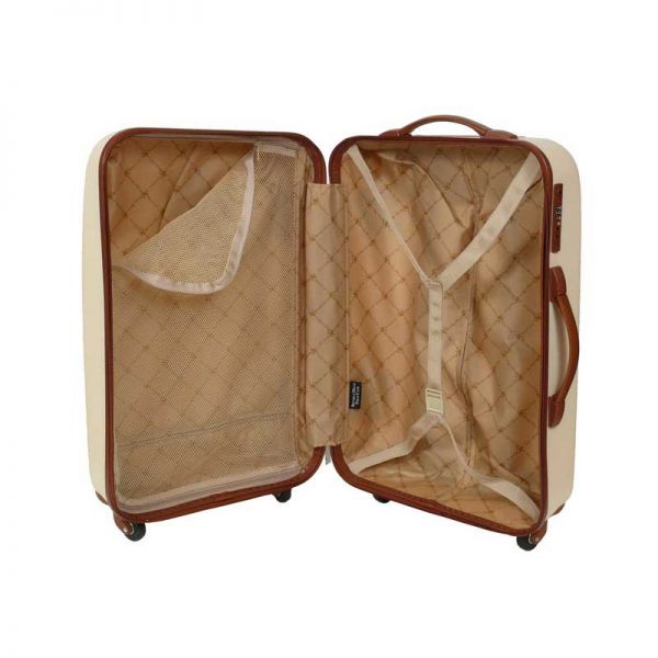 Βαλίτσα σκληρή μεγάλη εκρού με 4 ρόδες Beverly Hills Polo Club BH-598L, εσωτερικό