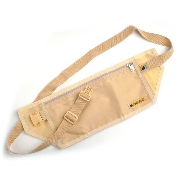 Travel Money Belt Travel Blue RFID Beige