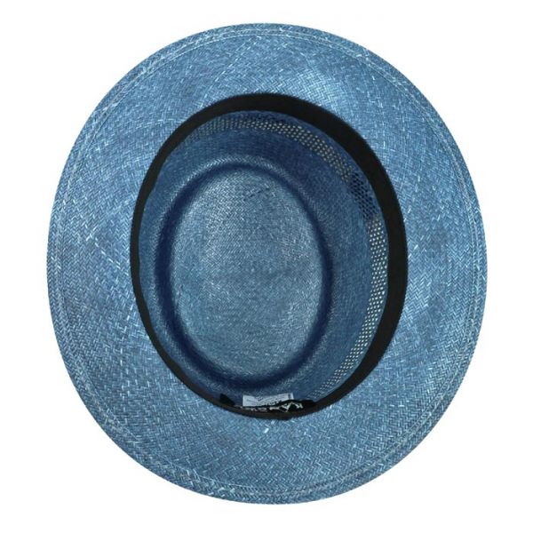 Καπέλο ψάθινο καλοκαιρινό μπλε Kangol Lure Oval Pork Pie, εσωτερικό