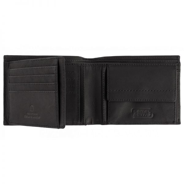 Leather Horizontal Wallet Camel Active Niagara Black