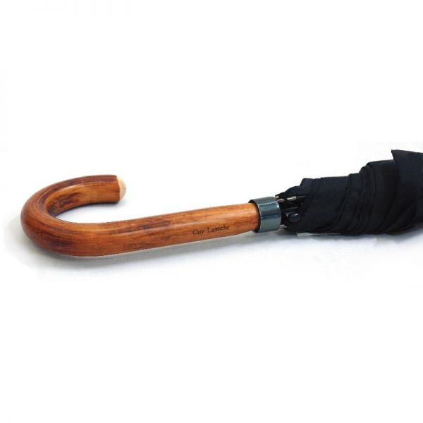 Long Automatic Umbrella With Wooden Handle Guy Laroche 8102 Black