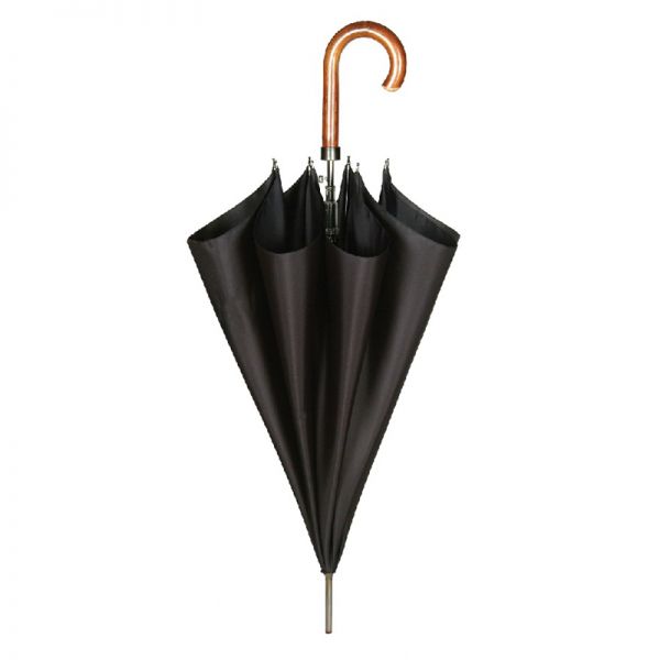 Long Automatic Umbrella With Wooden Handle Guy Laroche 8102 Black