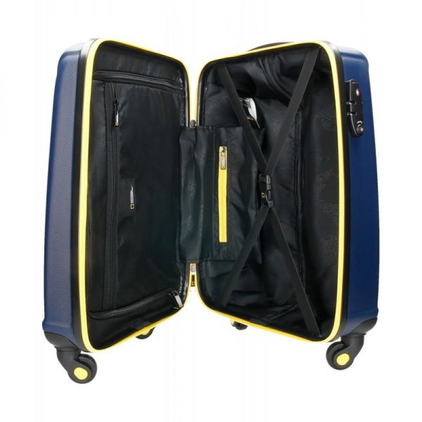 Βαλίτσα σκληρή μεσαία μπλε με 4 ρόδες National Geographic Vital Navy M, εσωτερικό