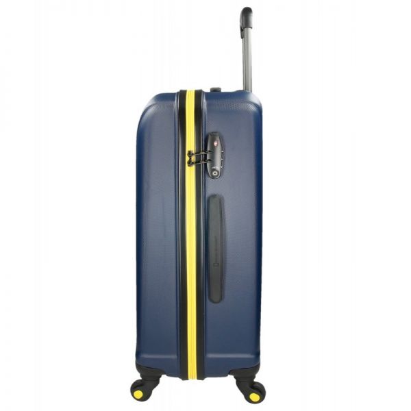 Βαλίτσα σκληρή μεσαία μπλε με 4 ρόδες National Geographic Vital Navy M, δεξιά όψη