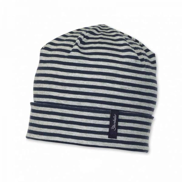 Kids Slouch Beanie Hat Sterntaler Striped Grey - Black