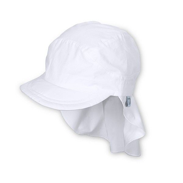 Καπέλο τζόκεϊ καλοκαιρινό λευκό βαμβακερό με μπαντάνα και αντηλιακή προστασία Sterntaler