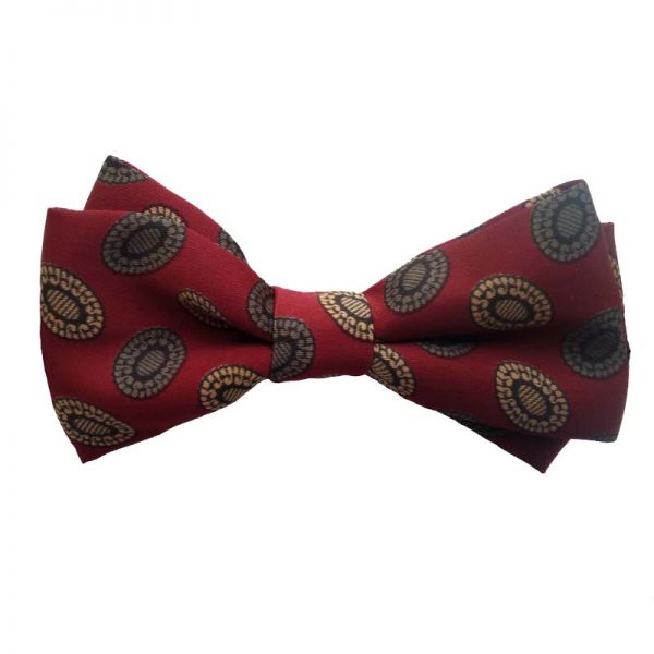 Kids' Mini Bow Tie Victoria Paisley Bordeaux