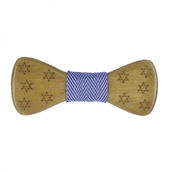 Kids' Wooden Bow Tie Victoria Bonefish Light Blue