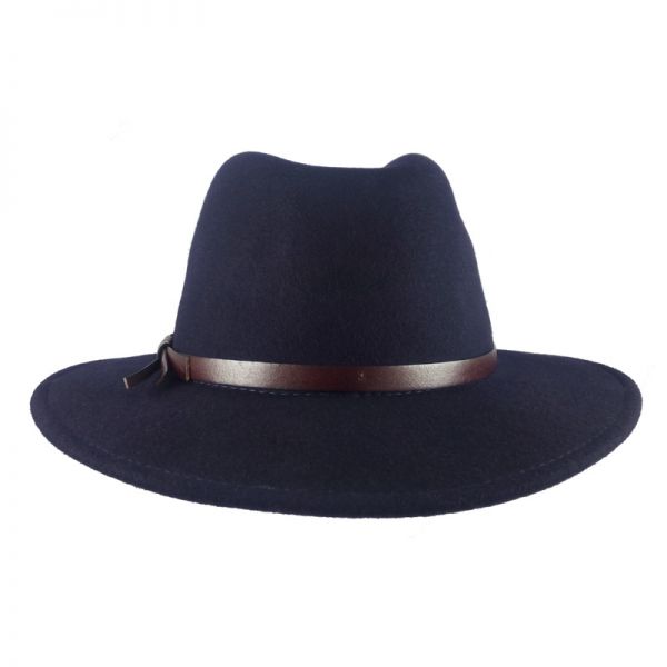 Winter Fedora Wool Hat Water Repellent Crushable Blue