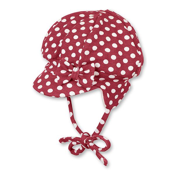 New Born Winter Cap Sterntaler Polka Dots Red