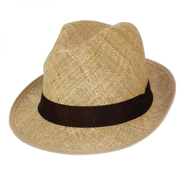 Καπέλο καβουράκι ψάθινο ανδρικό καλοκαιρινό Trilby Straw Hat