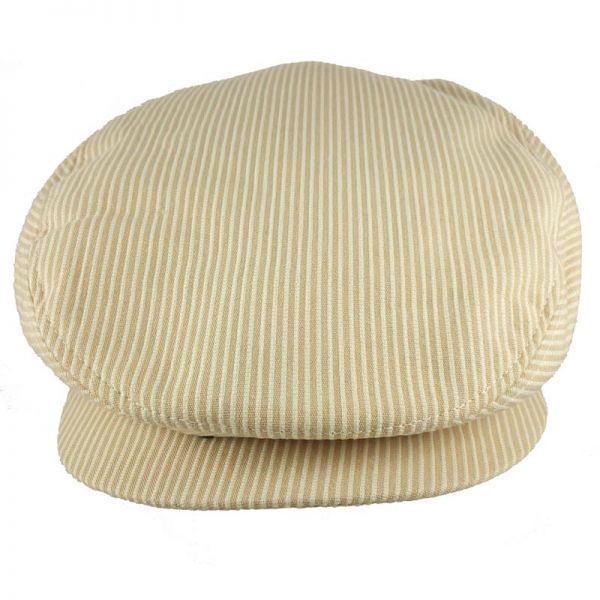 Καπέλο τραγιάσκα ανδρικό καλοκαιρινό μπεζ ριγέ Kangol Stripes Hudson Cap