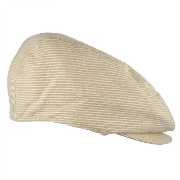 Καπέλο τραγιάσκα ανδρικό καλοκαιρινό μπεζ ριγέ Kangol Stripes Hudson Cap, δεξιά όψη