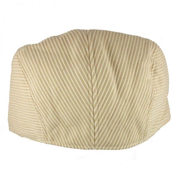 Καπέλο τραγιάσκα ανδρικό καλοκαιρινό μπεζ ριγέ Kangol Stripes Hudson Cap, πίσω όψη