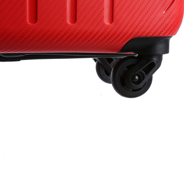 Βαλίτσα σκληρή καμπίνας κόκκινη με 4 ρόδες Travelite Uptown S Red, λεπτομέρεια, τροχός