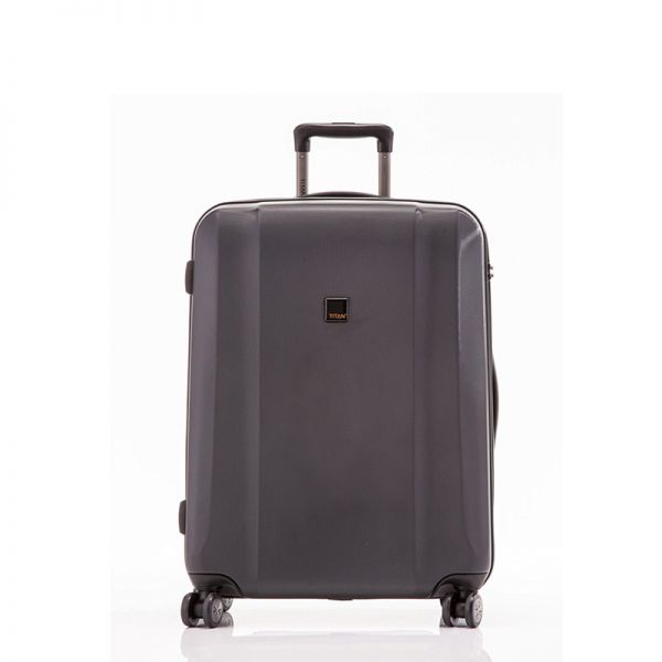 Cabin Hard Luggage 4 Wheels Titan Xenon Black 809406 55cm