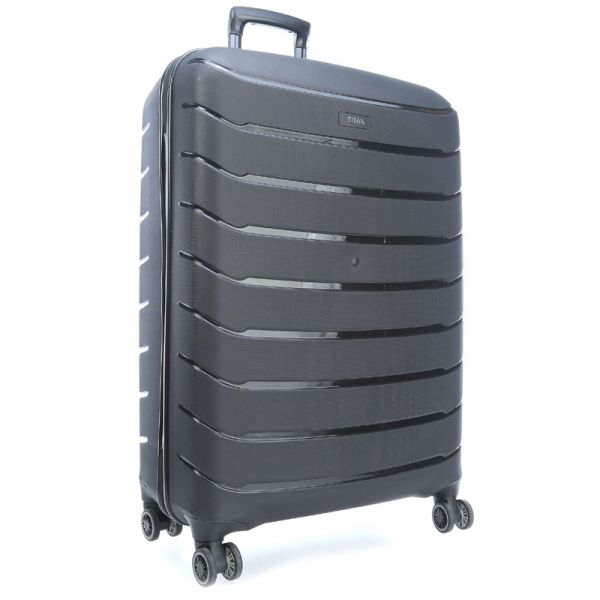 Large Hard Luggage 4 Wheels Titan Limit  Spinner Black