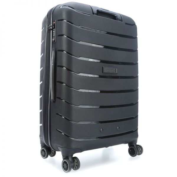 Medium Hard Expandable Luggage 4 Wheels Titan Limit Spinner Black