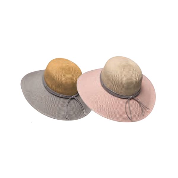 Καπέλο γυναικείο ψάθινο πλατύγυρο καλοκαιρινό δίχρωμο