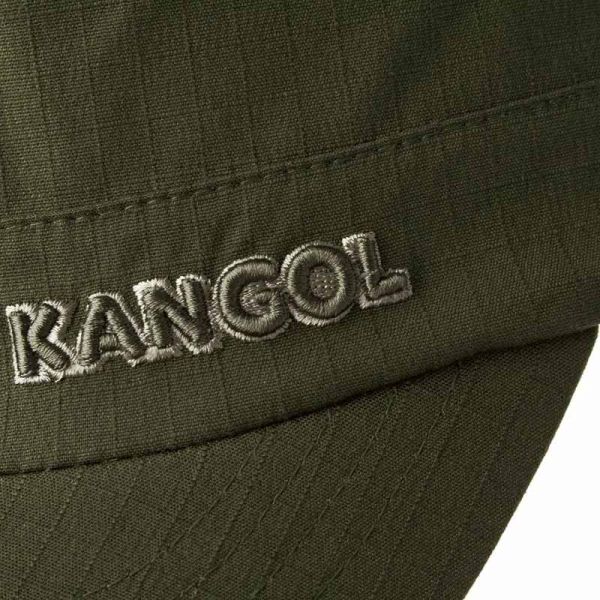 Καπέλο τζόκεϊ καλοκαιρινό χακί Kangol Ripstop Army Cap, λεπτομέρεια, logo