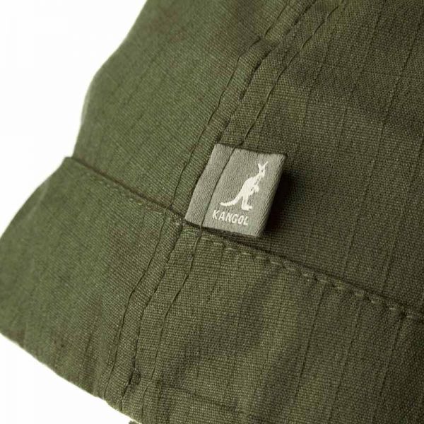 Καπέλο τζόκεϊ καλοκαιρινό χακί Kangol Ripstop Army Cap, λεπτομέρεια, logo