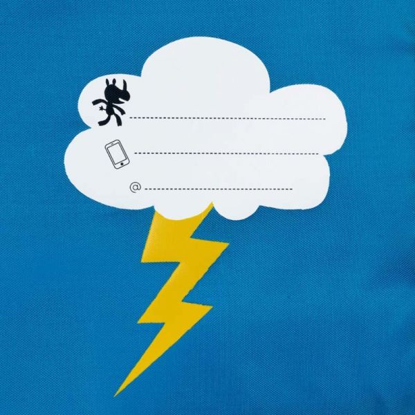 Σακίδιο πλάτης μικρό παιδικό ρινόκερος Lilliputiens Marius  Mini Backpack, λεπτομέρεια, ετικέτα ονόματος