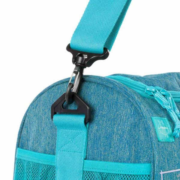 Τσάντα ταξιδιού παιδική σιέλ Lässig Mini Sportsbag About Friends, λεπτομέρεια, αριστερή πλευρά, ιμάντας συγκράτησης