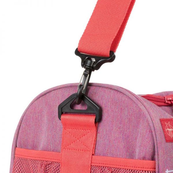 Τσάντα ταξιδιού παιδική ροζ Lässig Mini Sportsbag About Frieds, λεπτομέρεια, αριστερή πλευρά, ιμάντας συγκράτησης