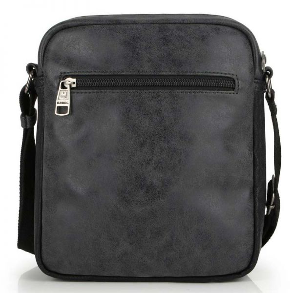 Τσάντα ώμου μεγάλη μαύρη Gabol Tax Shoulder Bag Black, πίσω όψη