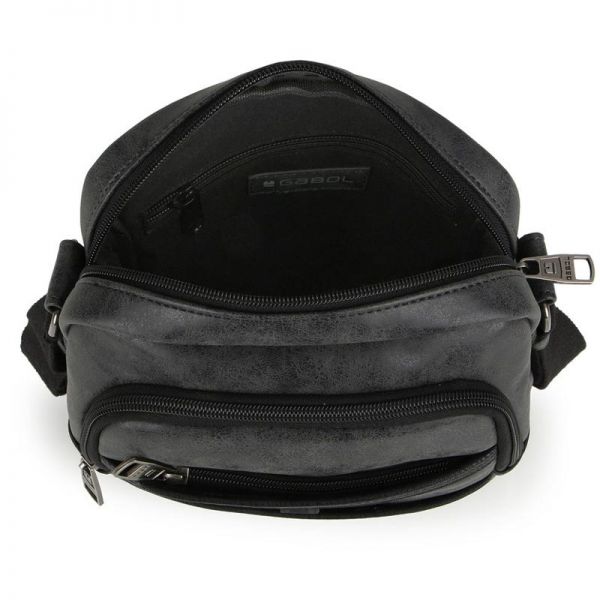 Τσάντα ώμου μεγάλη μαύρη Gabol Tax Shoulder Bag Black, εσωτερικό