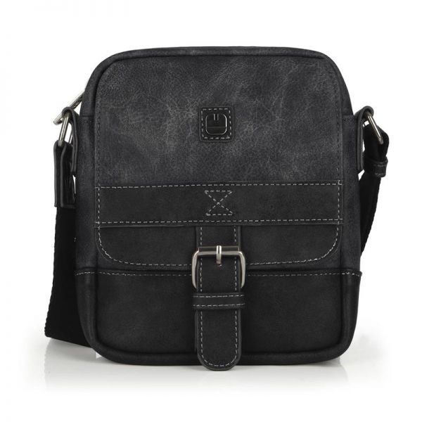 Τσαντάκι ώμου ανδρικό μικρό μαύρο Gabol Flat Shoulder Bag Black