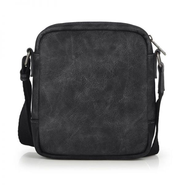 Τσαντάκι ώμου ανδρικό μικρό μαύρο Gabol Flat Shoulder Bag Black, πίσω όψη