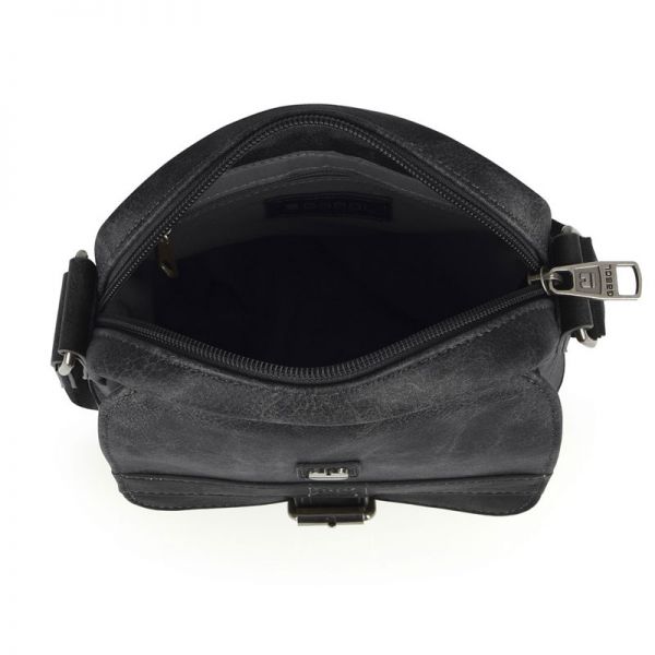 Τσαντάκι ώμου ανδρικό μικρό μαύρο Gabol Flat Shoulder Bag Black, εσωτερικό